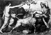 Gefion y el rey Gylphi (1906) por Lorenz Frølich
