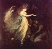 "Príncipe Arturo y la Reina Hada" por Johann Heinrich Füssli; escena de The Faerie Queene