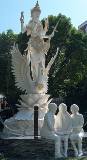 Saraswati Sarasvati Swan Sculpture (1)