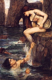 La sirena, de John William Waterhouse, c. 1900, mostrada como la primera pez quimera.