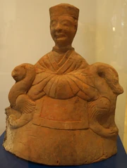 Representación Han occidental de Xi Wangmu en terracota.