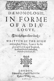 James I; Daemonologie, in forme of a dialogue. Title page