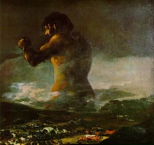 Porfirión ocasionando el terror a un ganado en pos de devorárselas