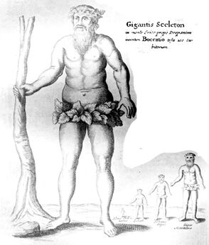 Wizerunek olbrzyma na podstawie odnalezionych szkieletów