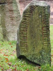 Rune stone in lund kyrkogård