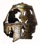 Topfhelm mit Vorrichtung zum Aufstecken der Helmzier (Linz, 1280-1360)