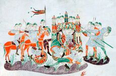 141a: Erstürmung der Stadt Edom und Brandschatzung durch Reiter und Fußvolk
