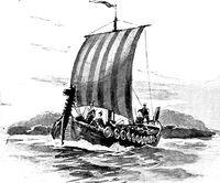 Darstellung eines Wikingerdrachenschiffs (1909)