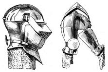 Armet als geschlossener Helm ältester Form (Italien, um 1490)