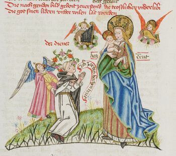Einsiedeln, Stiftsbibliothek, Codex 0710 082v, Heinrich Seuse, Schriften