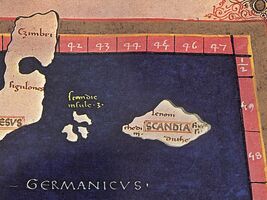 Ausschnitt aus der Karte zu Magna Germania (aus Geographike Hyphegesis) von Ptolemäus. (Kopie des 15. Jhd.)