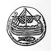 Segelschiff auf dänischer Münze, RdgA Bd4, Taf.021, Abb.02