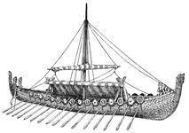 Wikingerlangschiff (Drachenschiff, Noveau Larousse Ilustré)