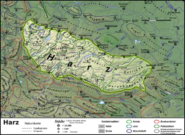 Harz Naturraumkarte