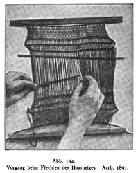 Herstellung des Haarnetzes von Borum Eshøj