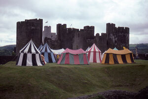 Zeltlager Caerphilly Castle, Wales