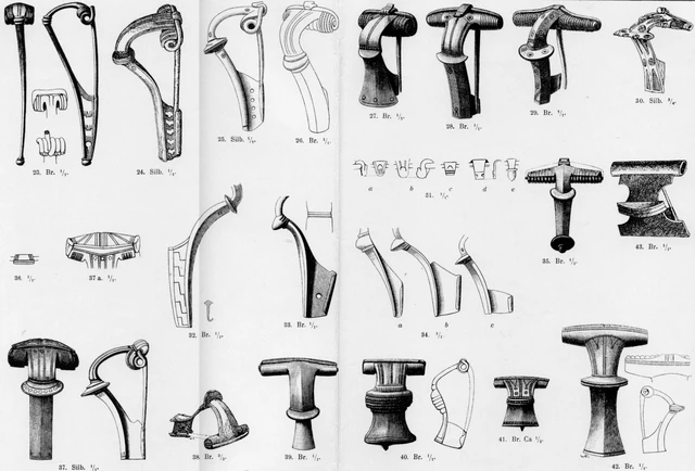 Almgren Brooches 02.jpg (798 KB) Tafel II - Almgren Gruppe II: Fibeln mit zweilappiger Rollenkappe