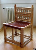 Rekonstruktion eines Stuhls (Grabbeigabe 580 n. Chr.)