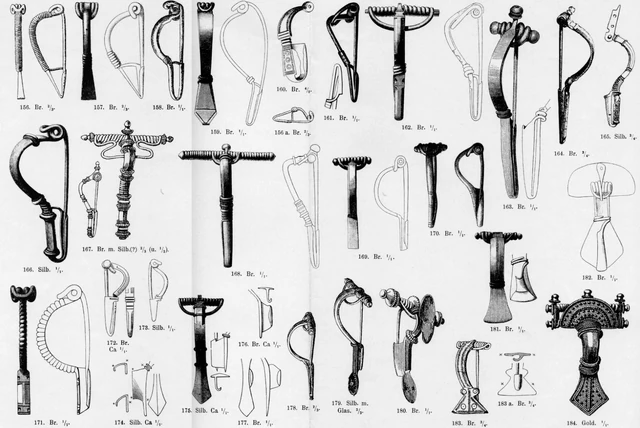 Almgren Brooches 07.jpg (834 KB) Tafel VII - Almgrem Typ VI: Fibeln mit umgeschlagenem Fuss und ihre nächsten Entwicklungen