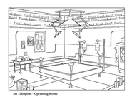 Early design of the Mixopolis General Hospital interior from Nixel, Nixel, Go Away.