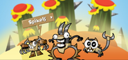 Scorpi with the whole Spikels tribe members in Mixels.com mobile site
