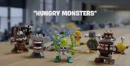 Some of the Hungry Monsters shown in The Wonderful World of Mixels