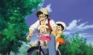 Tatsuo, Satsuki, and Mei Biking