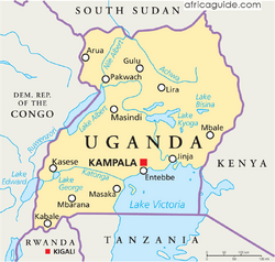 Uganda political map