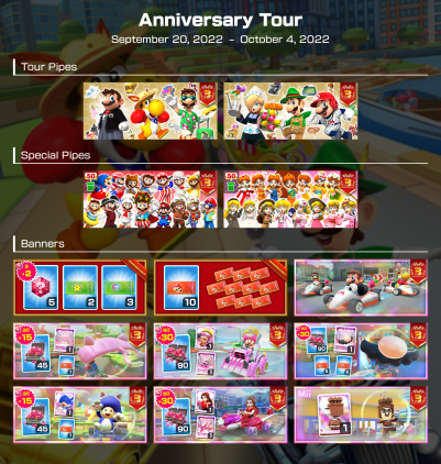 The Anniversary Tour begins in the Mario Kart Tour game