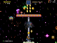 Goombas riding on a space jetpack