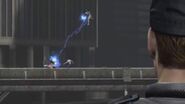 Stryker witnesses Raiden striking Motaro with lightning.