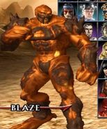 Blaze, as seen in the Armageddon fighter select screen