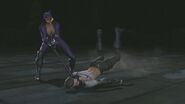 Catwoman using her whip as a noose in her fatality.