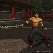 Liu Kang wields the Quadspade.