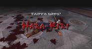 Nightwolf killing himself with his own tomahawk landing on his chest.