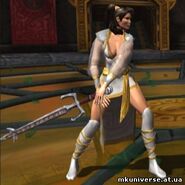 Ashrah wields the Red Dragon Sword from the Chamber of Artifacts