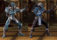 Comparison between Cyber Sub-Zero's normal Kostume and his Retro Kostume