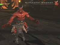Taven fighting what is referred to as a "Summoner Daemon".