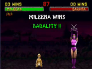 A Babality in Mortal Kombat 2.