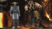 Scorpion's Mugai Ryu swords on his back in MK 2011.