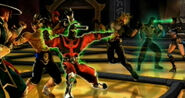 Ermac battles Liu Kang's old friends while he frees them from Onaga's control