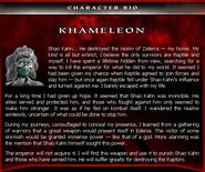 Khameleon's bio from the MK Armageddon website.