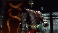 In Mortal Kombat (2011) Story Mode, Ermac can be seen wearing his Gem.