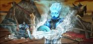 Sub-Zero witnesses Frost being consumed by her own freezing ability in her Ending.