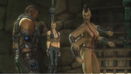 Jax confronts Sheeva in order to free Sonya.