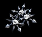 Three Shurikens, also known as "throwing stars" or "ninja stars".