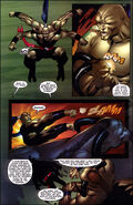 Goro as he appears in the MK4 comics (Limited Edition), forcing Motaro's people to give up their land back to the Shokan.
