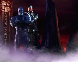 The Netherrealm in the background in MKD and MKU.