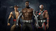 Klassic skins of Kung Lao, Jax and Kano.