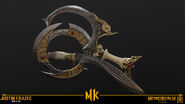 The Kollector's bladed weaponry, with the Chakram being one of them.